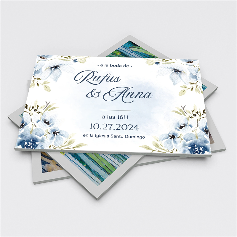 carteles de bienvenidas de cartón pluma para bodas Azul