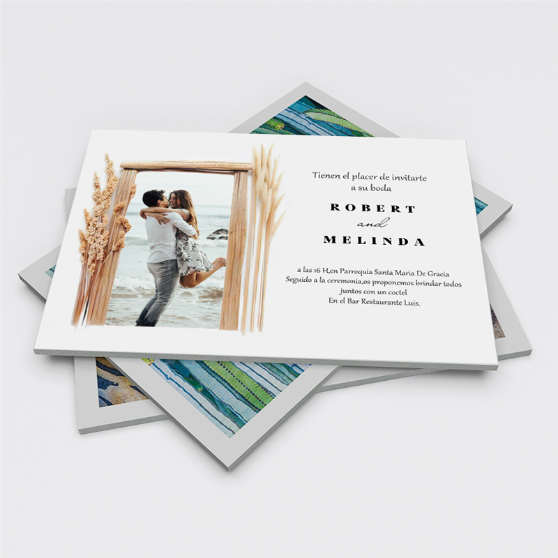 carteles de bienvenidas de cartón pluma para bodas con fotos caña