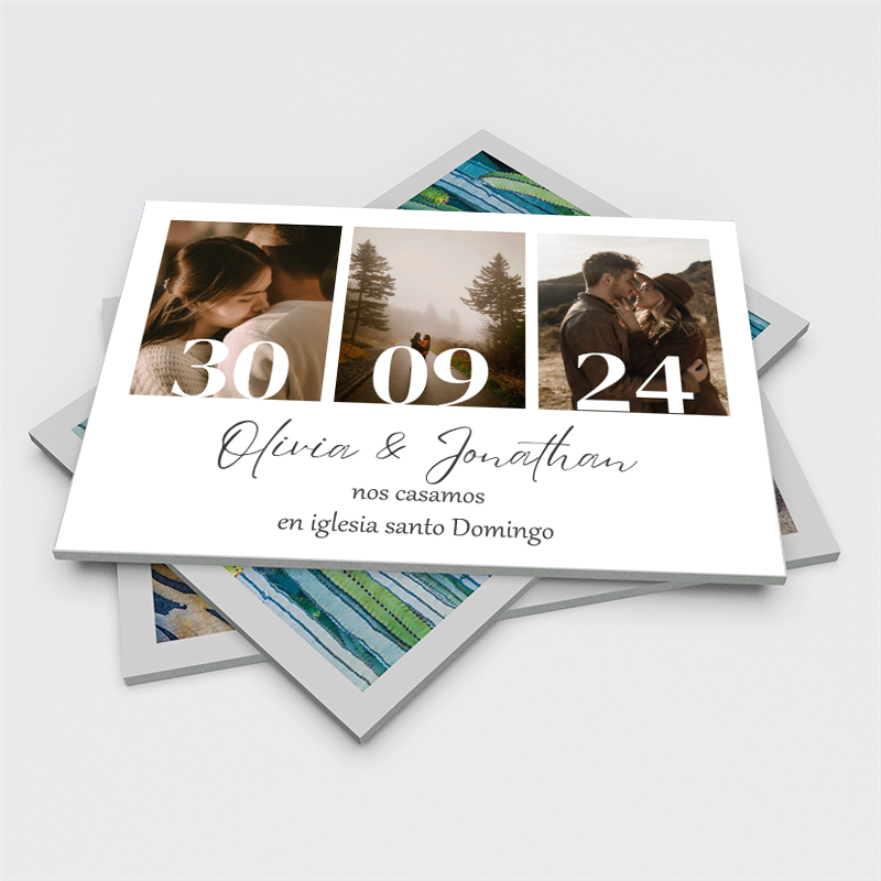 carteles de bienvenidas de cartón pluma para bodas con 3 fotos
