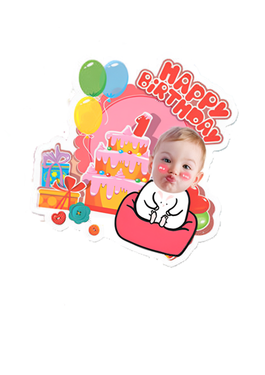 topper de tarta cartoon personalizado con cara /cake topper cartoon