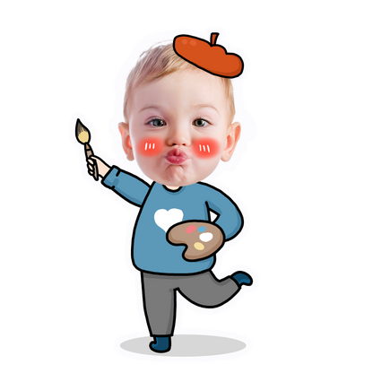 topper de tarta cartoon personalizado con cara /cake topper cartoon