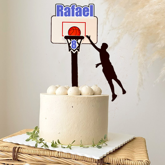 topper de tarta personalizado baloncesto 3D/cake topper baloncesto 3D