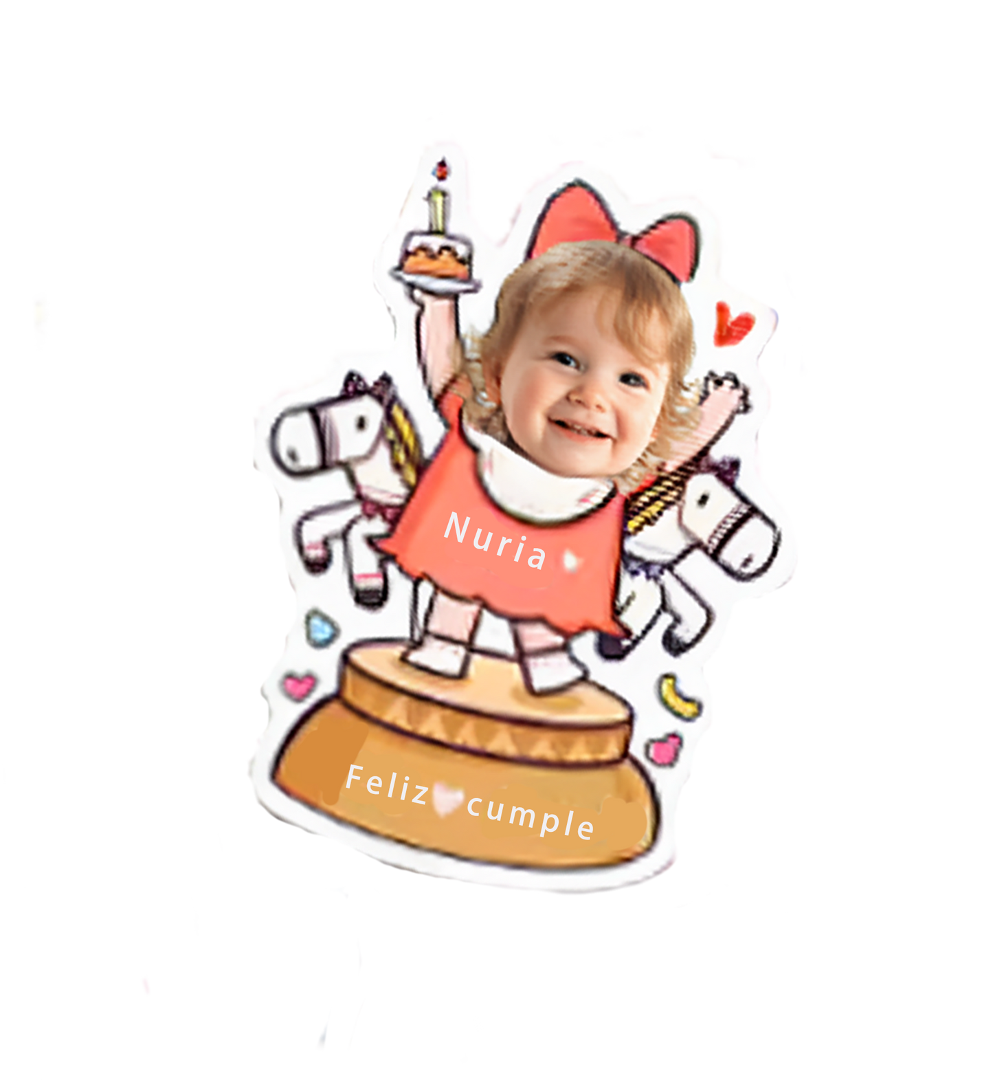 topper de tarta cartoon personalizado con cara /cake topper cartoon