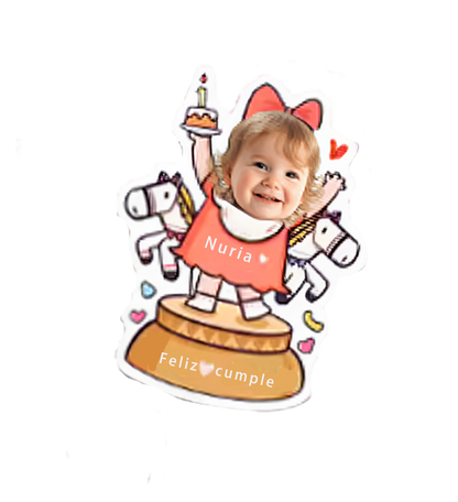 topper de tarta cartoon personalizado con cara /cake topper cartoon