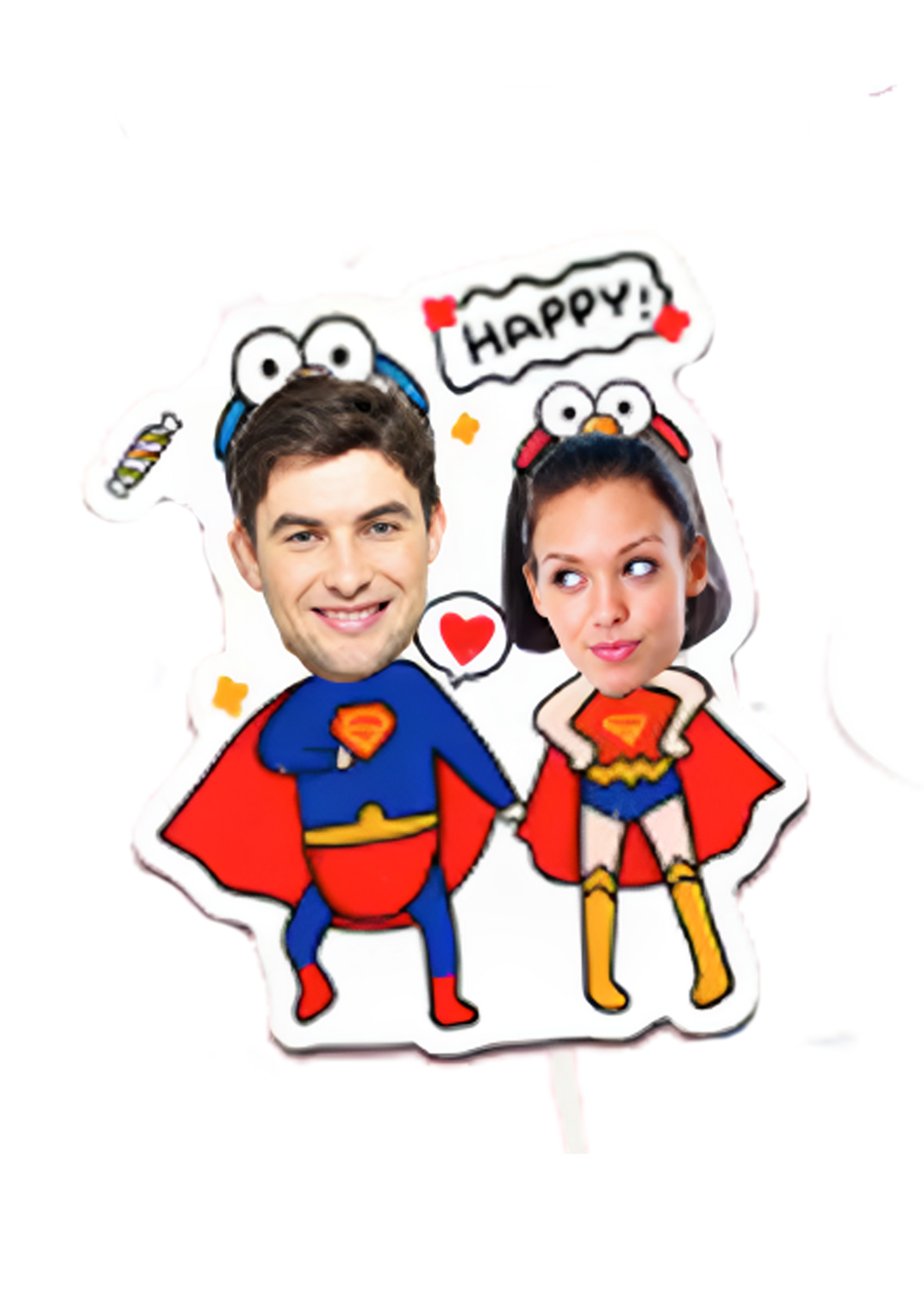 topper de tarta cartoon personalizado con cara /cake topper cartoon