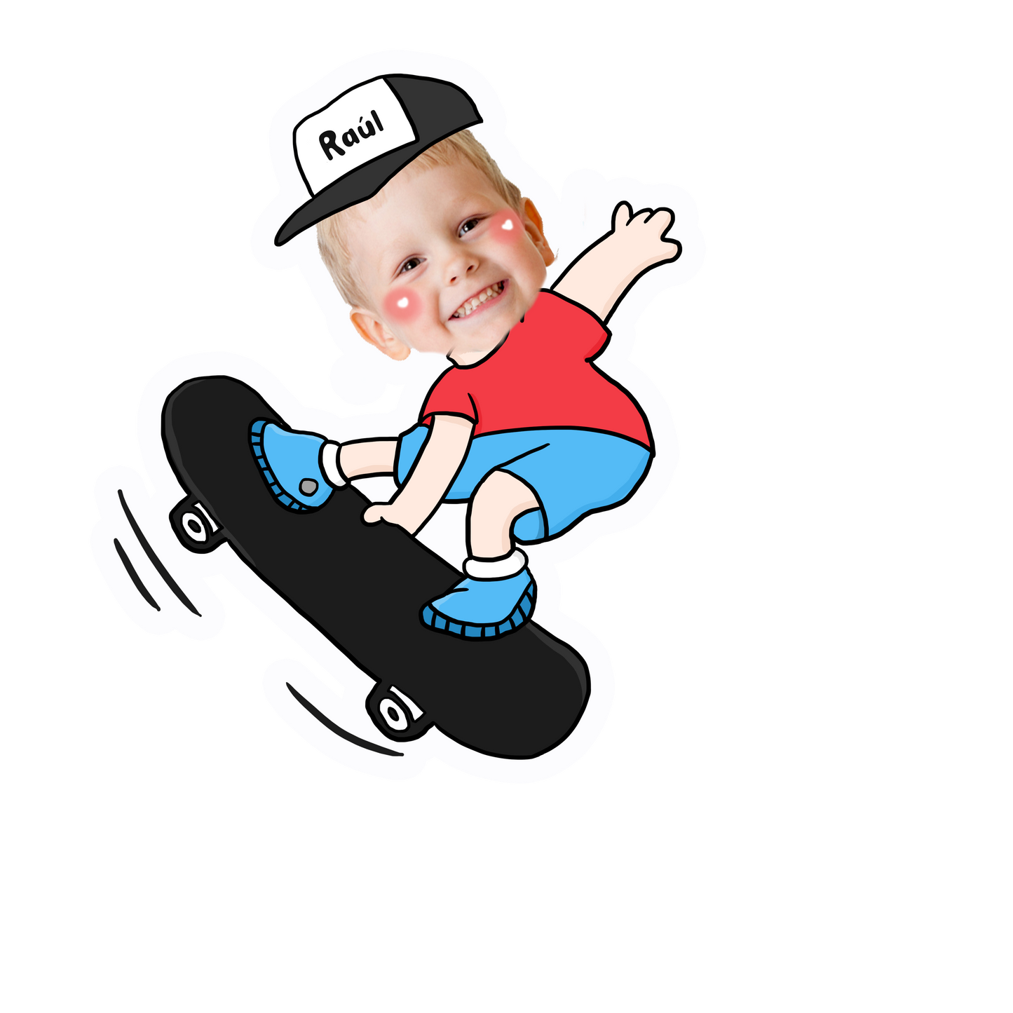 topper de tarta cartoon personalizado con cara /cake topper cartoon