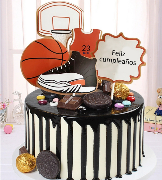 topper de tarta personalizado baloncesto/cake topper basketball