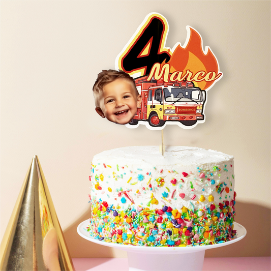 topper de tarta personalizado bomberos 3D/cake topper fireman 3D