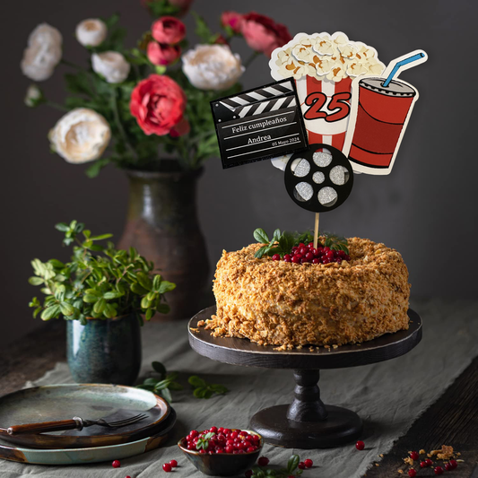 topper de tarta personalizado pelicula 3D/cake topper cinema 3D