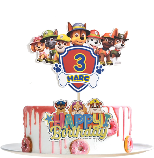topper de tarta personalizado Patrulla de Cachorros 3D /cake topper pawpatrol 3D